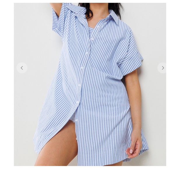 38 Boho 3 Way Wear Striped Copped Top and Shirts Set - Picture 2 of 7